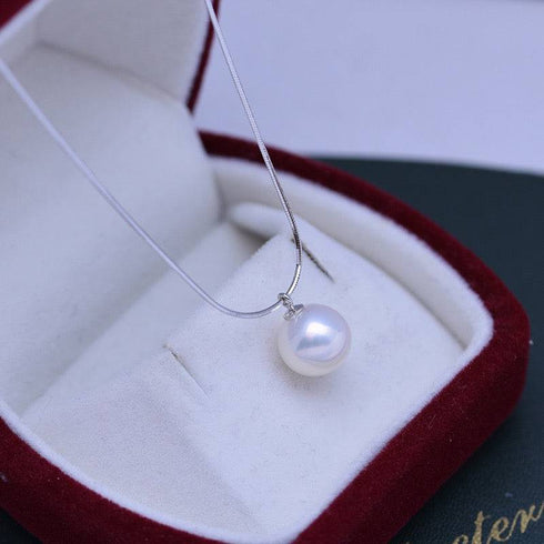 9-10mm Freshwater Pearl & Snake Chain Necklace - House Of Pearls